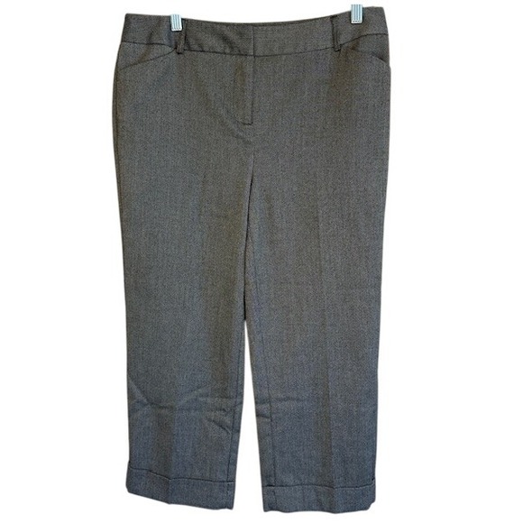 Chico's Women's Black White Gray Crop Dress Pant MD 8 Career - Picture 1 of 7